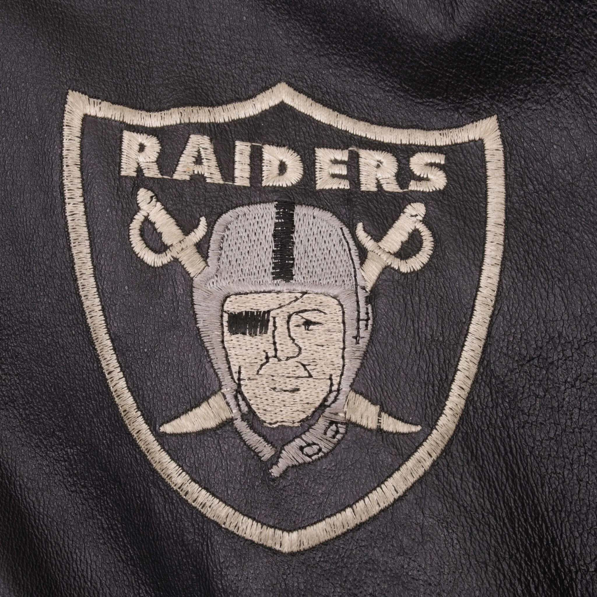 VINTAGE NFL LOS ANGELES RAIDERS LEATHER JACKET 1990S SIZE 2XL