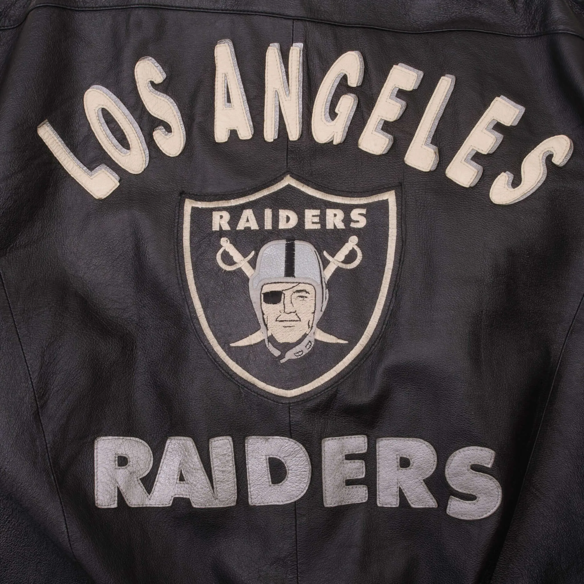 VINTAGE NFL LOS ANGELES RAIDERS LEATHER JACKET 1990S SIZE 2XL