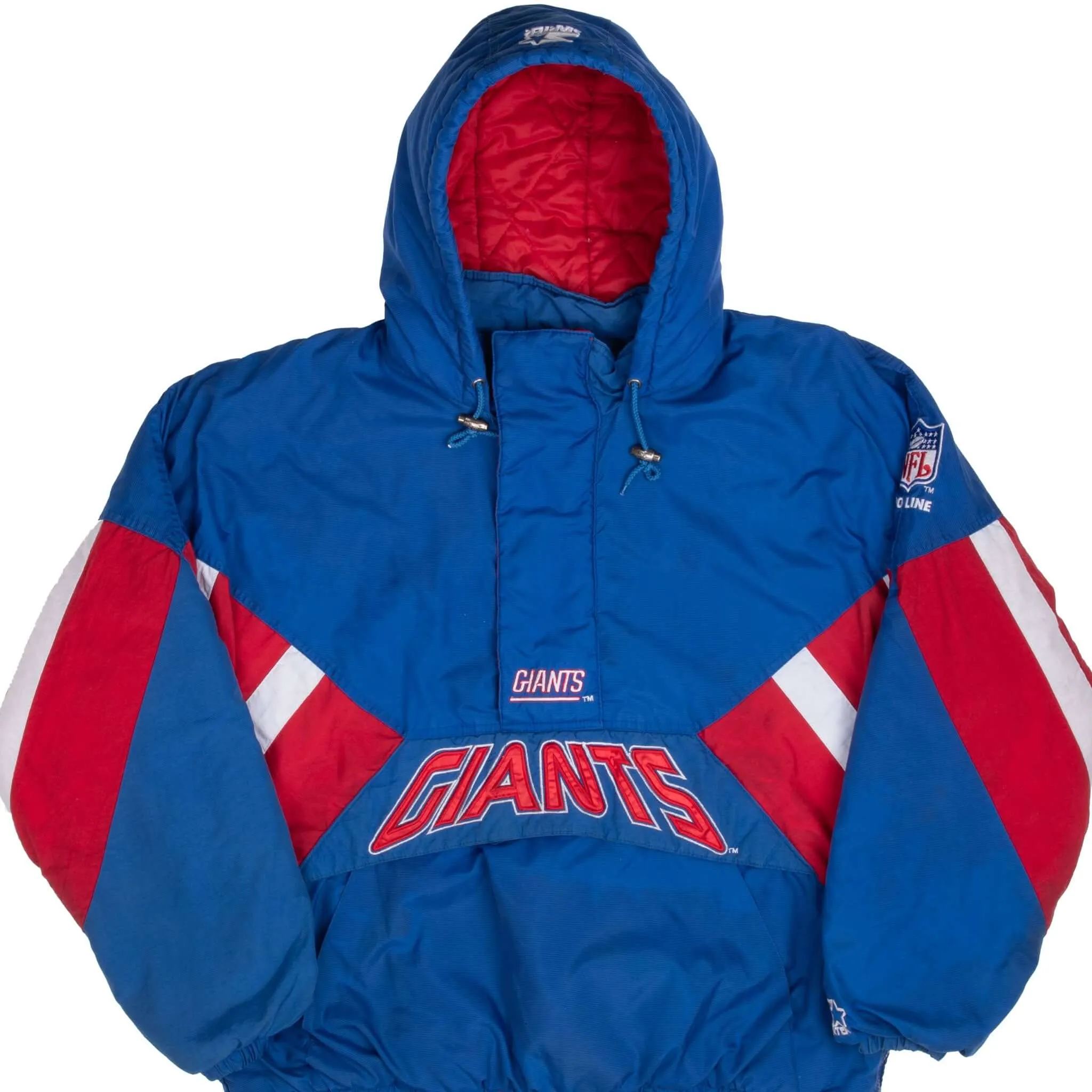VINTAGE NFL NEW YORK GIANTS HEAVY PULLOVER STARTER JACKET 1990S XL
