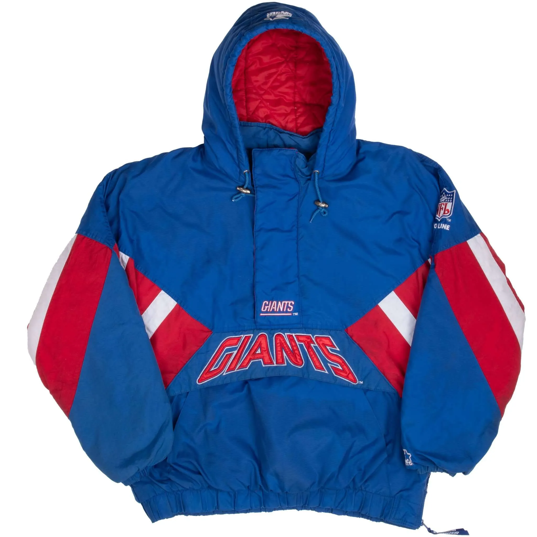 VINTAGE NFL NEW YORK GIANTS HEAVY PULLOVER STARTER JACKET 1990S XL