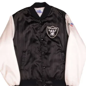 VINTAGE NFL RAIDERS JACKET 1990S SIZE MEDIUM MADE IN USA CHALKLINE
