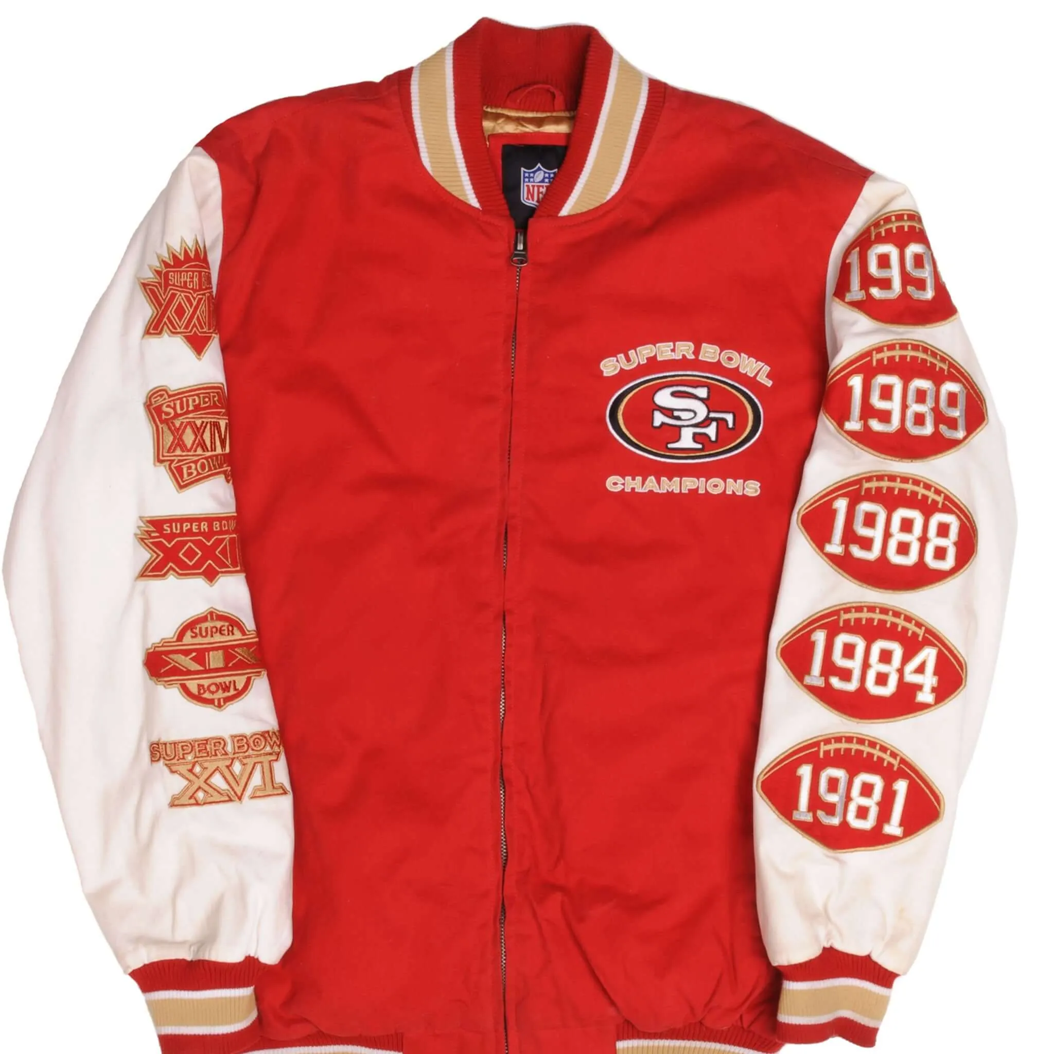 VINTAGE NFL SAN FRANCISCO 49ERS SUPER BOWL CHAMPION JACKET 1990S SIZE LARGE