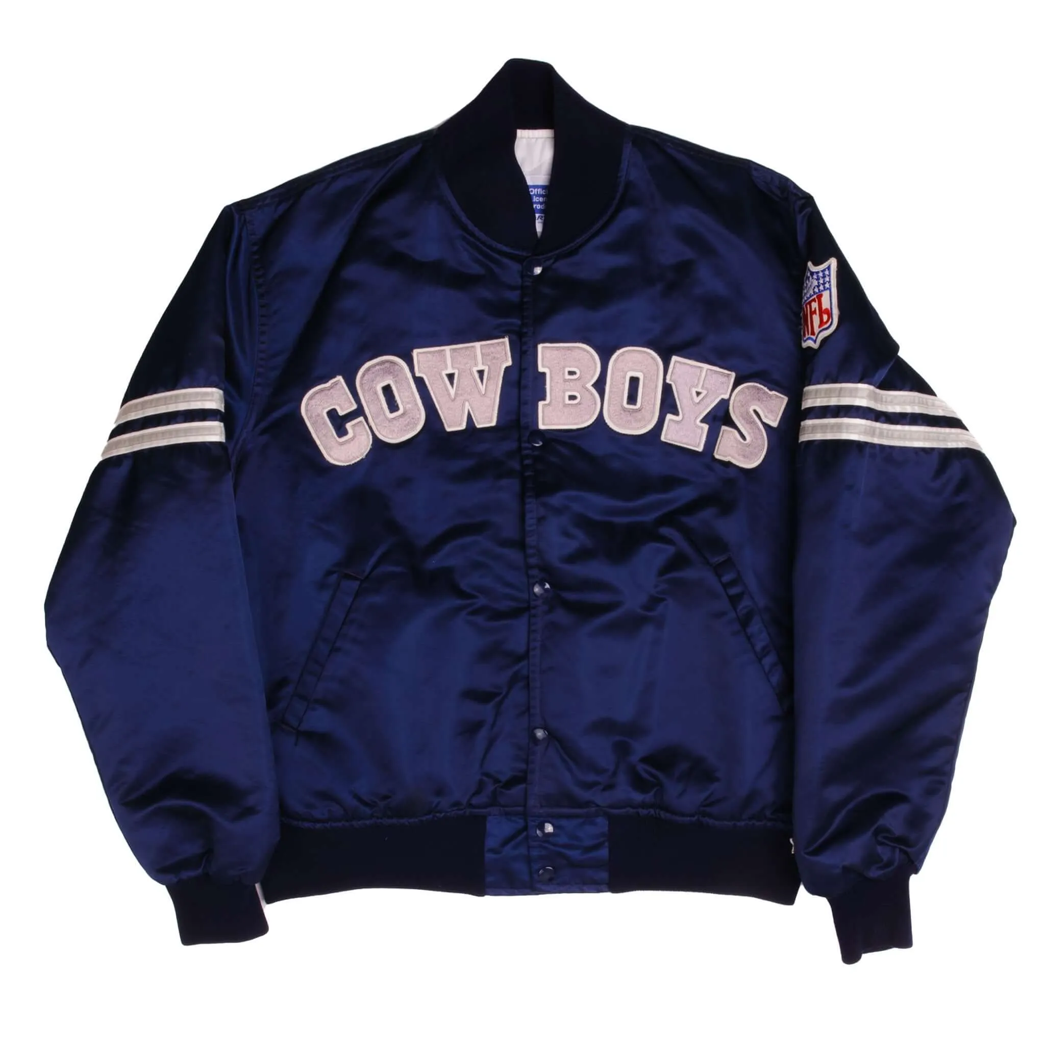 VINTAGE NFL STARTER DALLAS COWBOYS SATIN STARTER JACKET 90S SIZE LARGE MADE IN USA