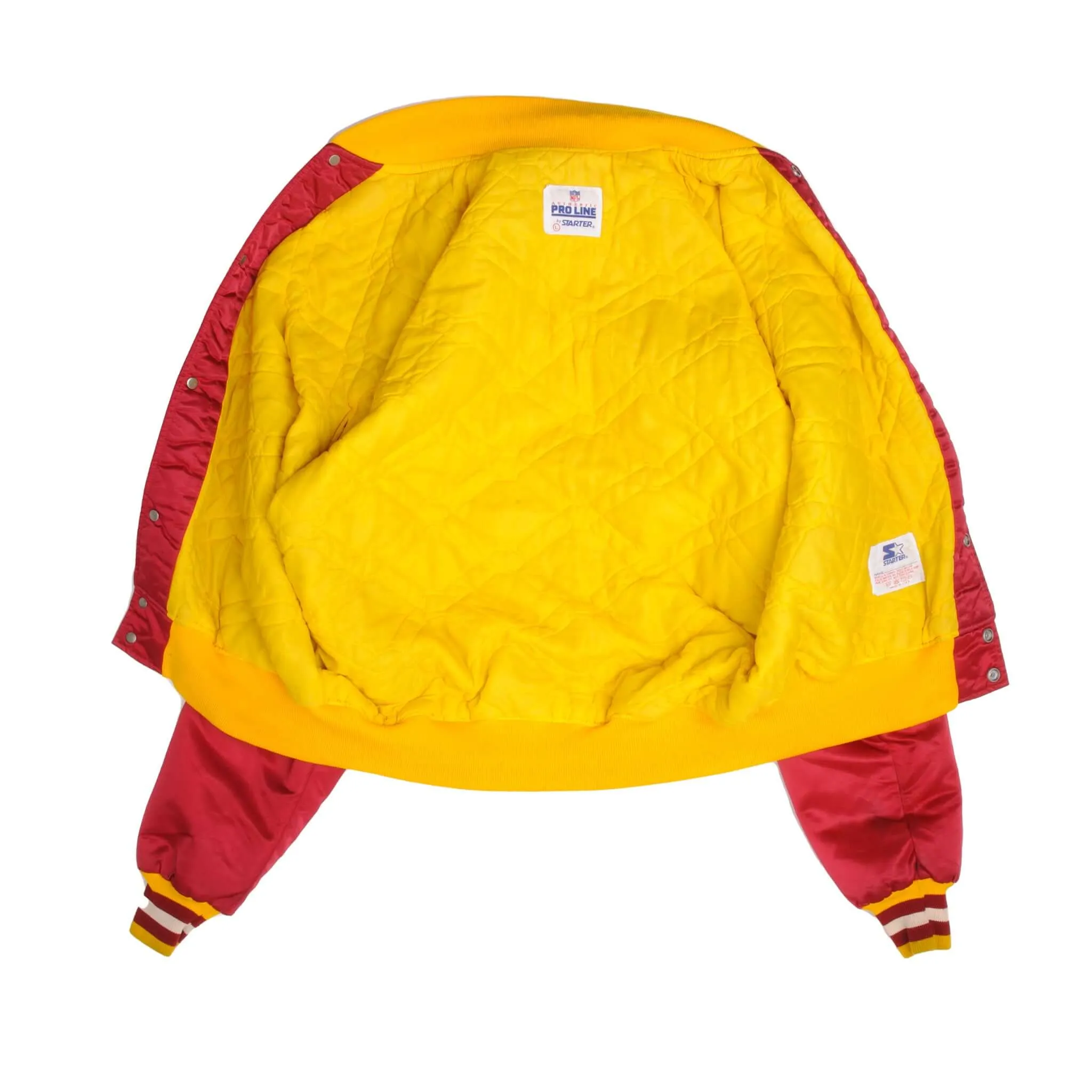 VINTAGE NFL WASHINGTON REDSKINS SATIN STARTER PROLINE JACKET 90S LARGE MADE USA