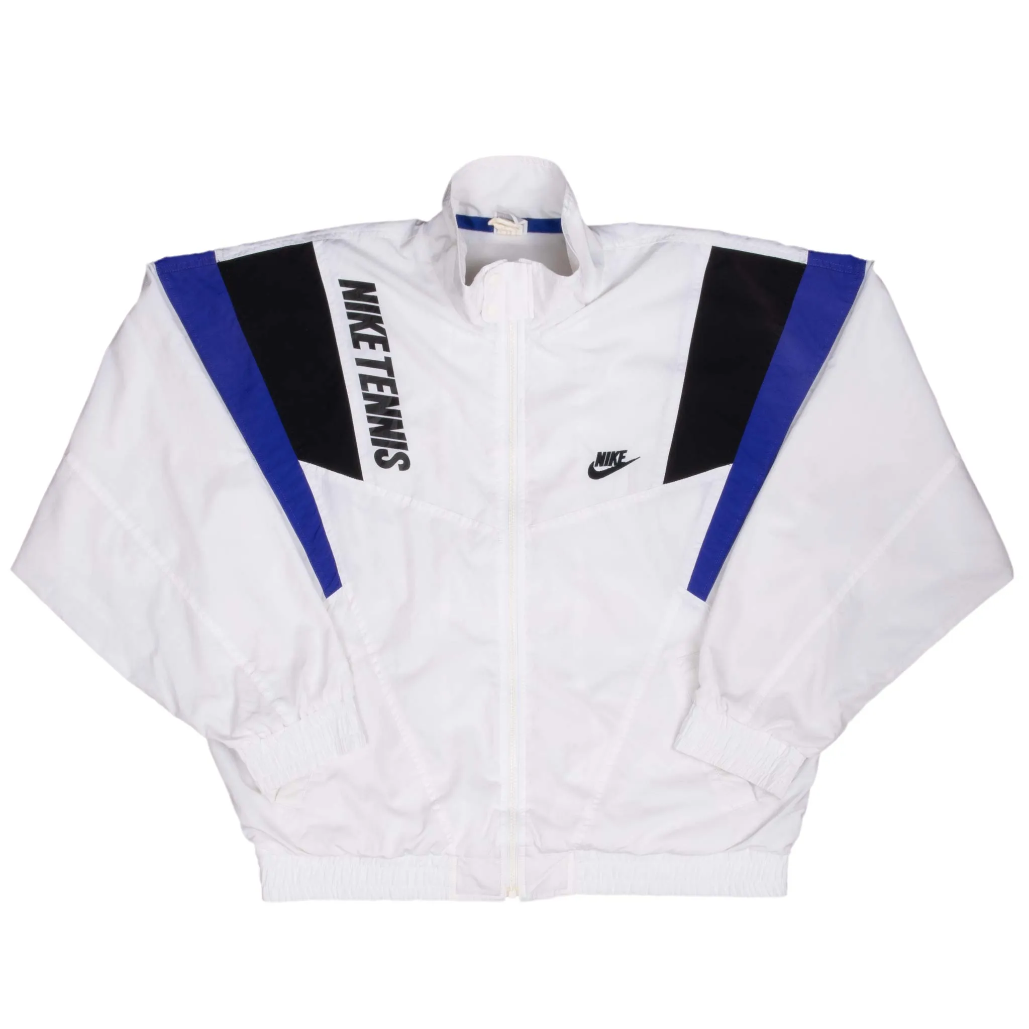 VINTAGE NIKE TENNIS WHITE WINDBREAKER JACKET 1990S LARGE