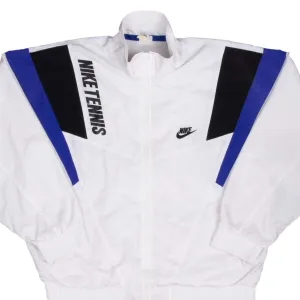 VINTAGE NIKE TENNIS WHITE WINDBREAKER JACKET 1990S LARGE