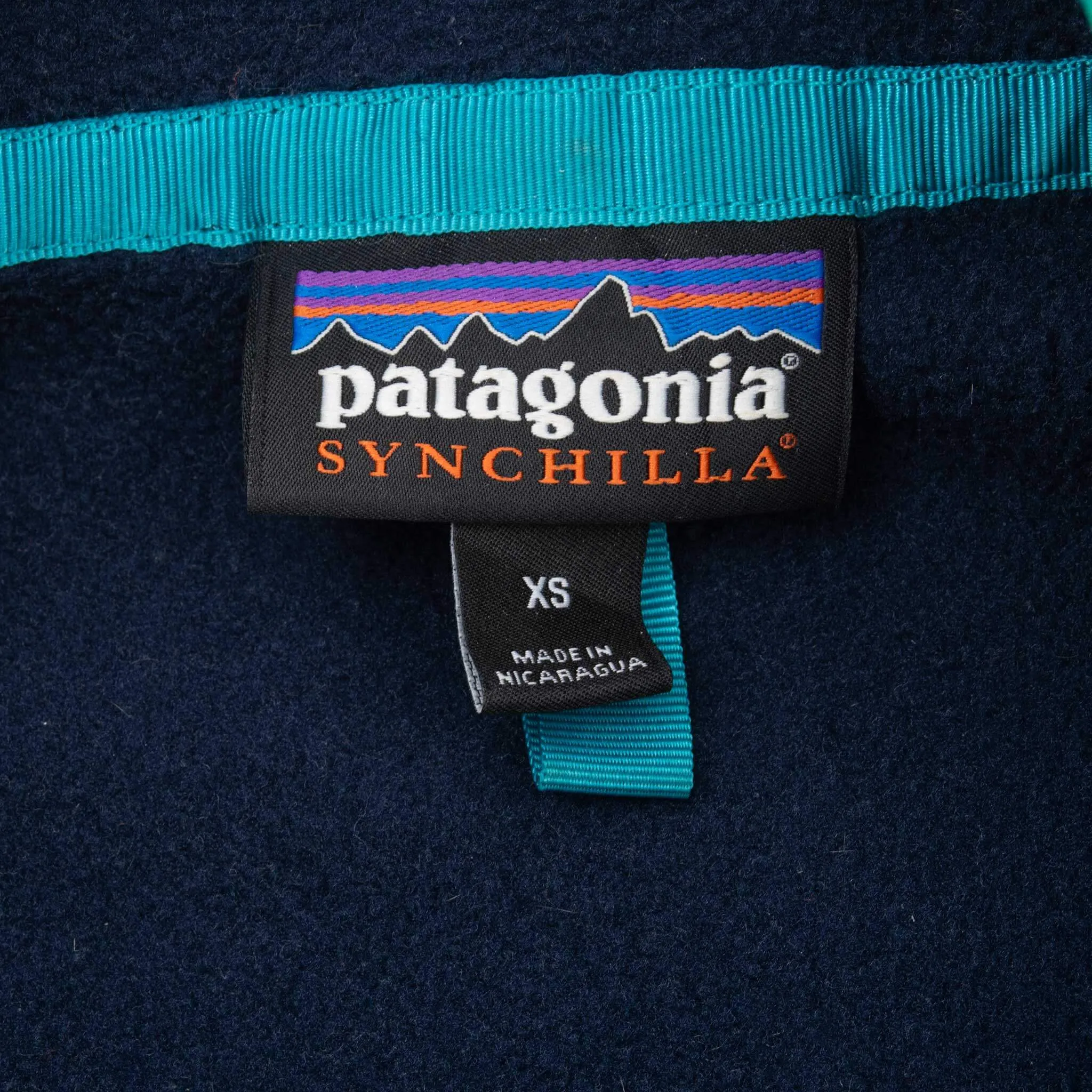 VINTAGE PATAGONIA BLUE SYNCHILLA SNAP T FLEECE PULLOVER JACKET 2000S XS