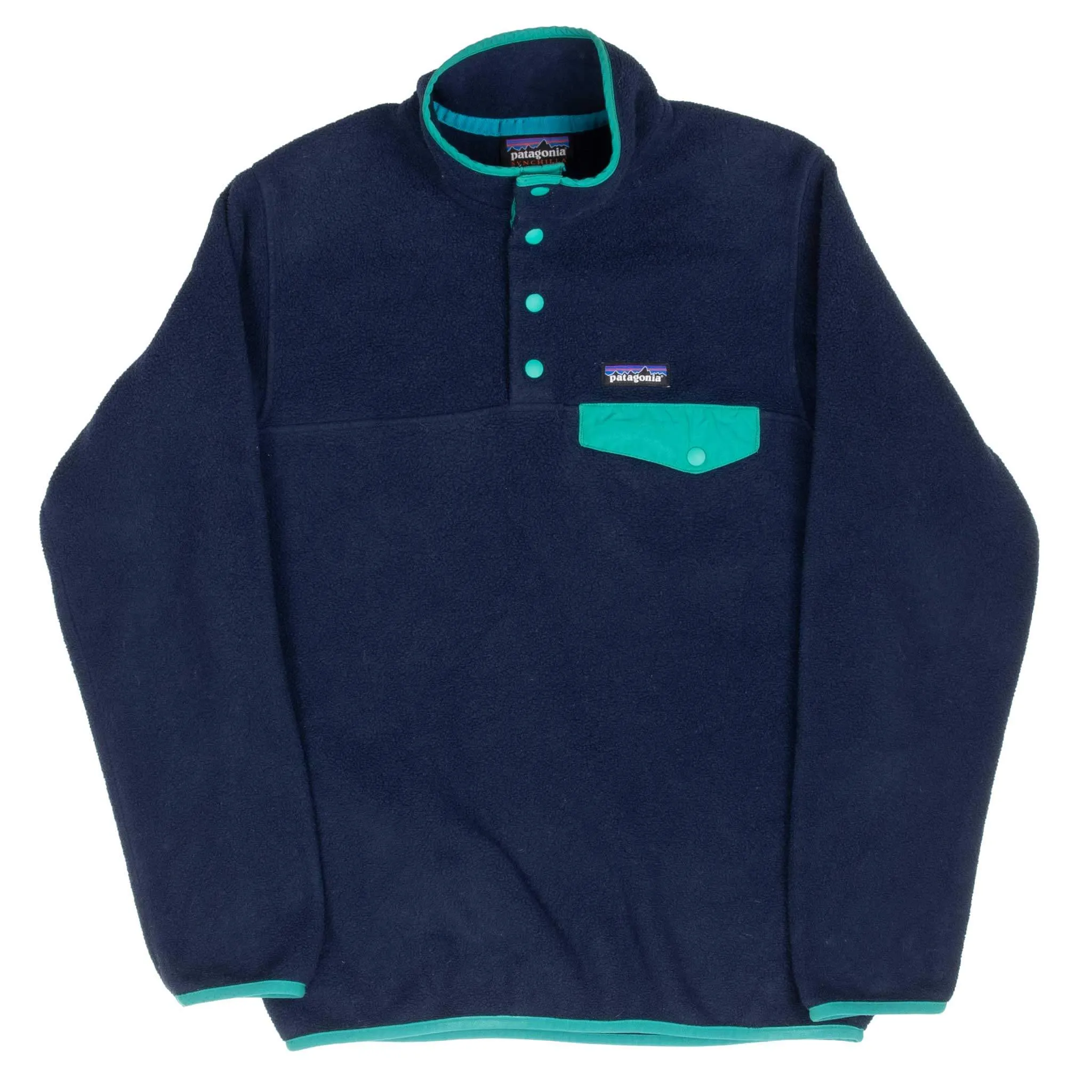 VINTAGE PATAGONIA BLUE SYNCHILLA SNAP T FLEECE PULLOVER JACKET 2000S XS