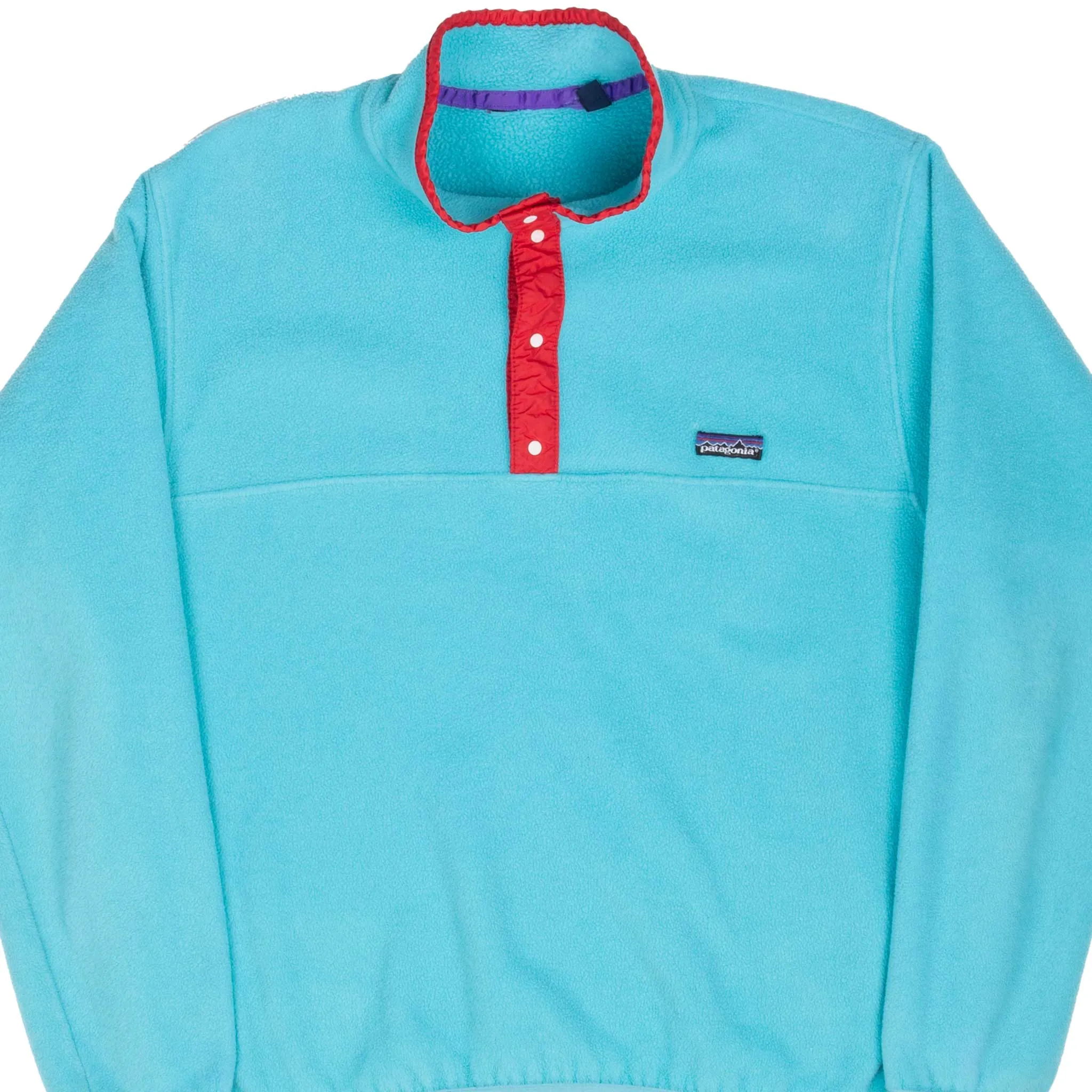 VINTAGE PATAGONIA TURQUOISE SNAP T FLEECE PULLOVER JACKET 1990S XL MADE USA