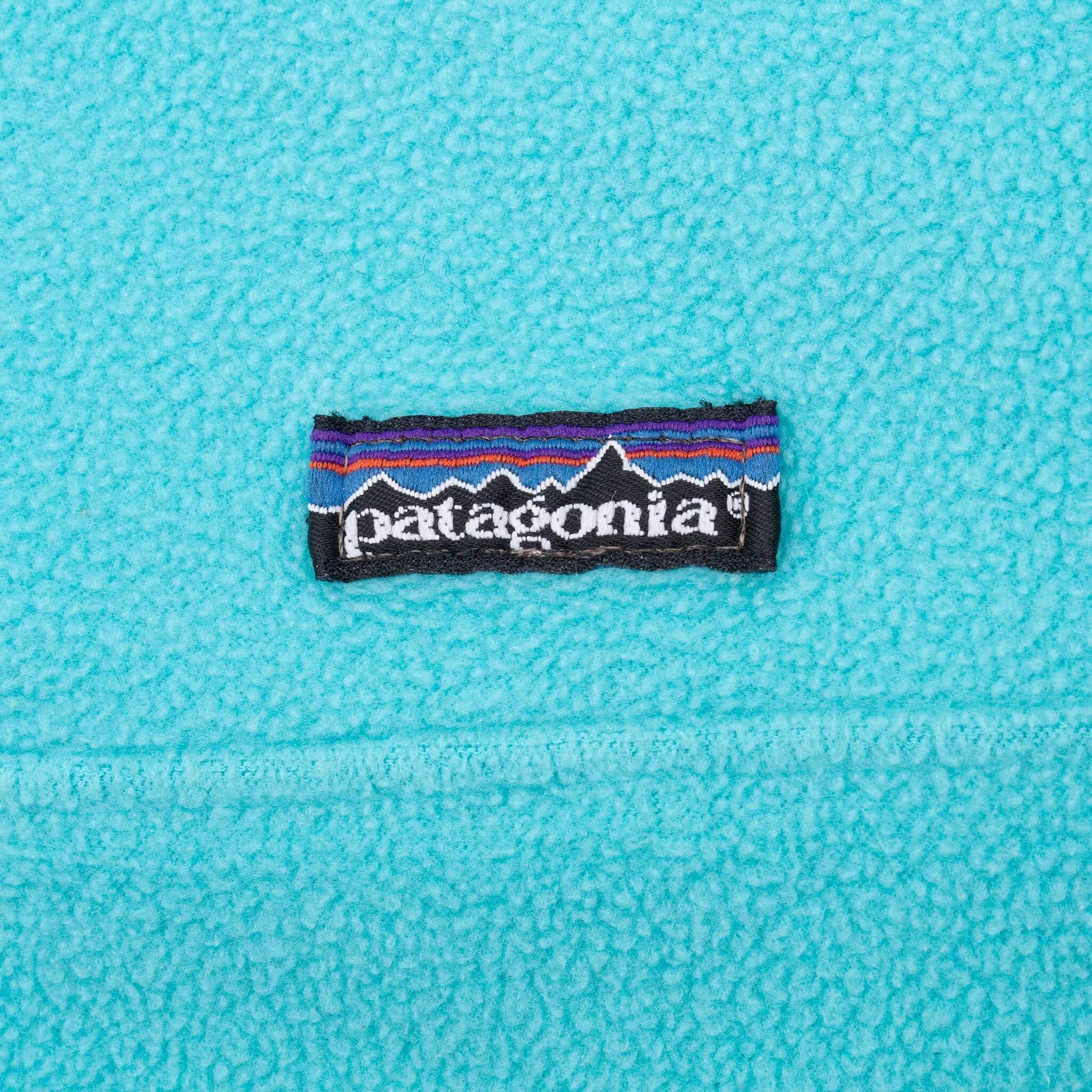 VINTAGE PATAGONIA TURQUOISE SNAP T FLEECE PULLOVER JACKET 1990S XL MADE USA