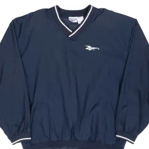 VINTAGE REEBOK BLUE PULLOVER WINDBREAKER JACKET 1990S XL