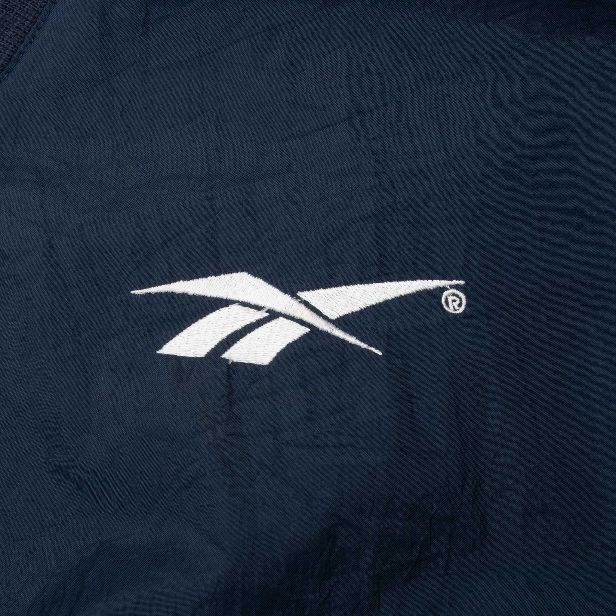 VINTAGE REEBOK BLUE PULLOVER WINDBREAKER JACKET 1990S XL