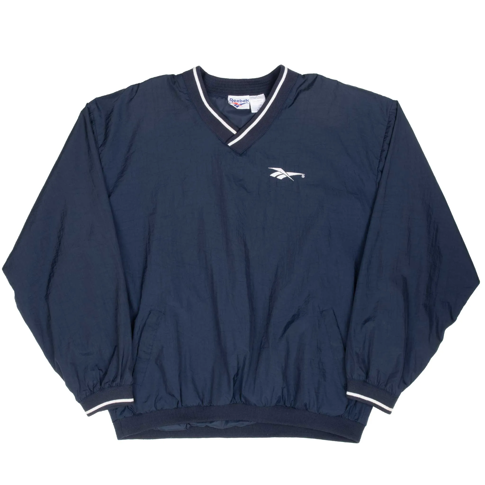 VINTAGE REEBOK BLUE PULLOVER WINDBREAKER JACKET 1990S XL