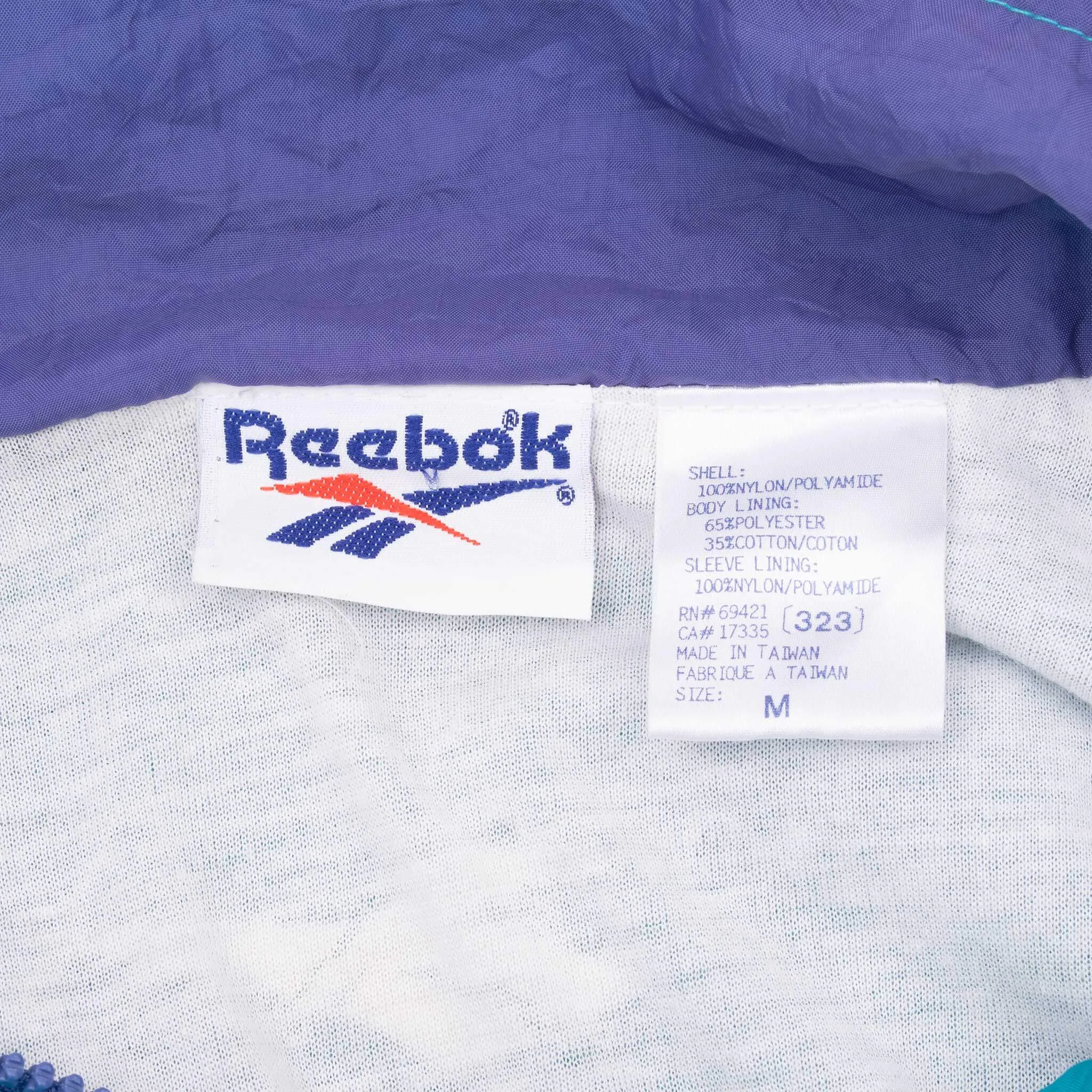VINTAGE REEBOK NEON WINDBREAKER JACKET 1990S MEDIUM