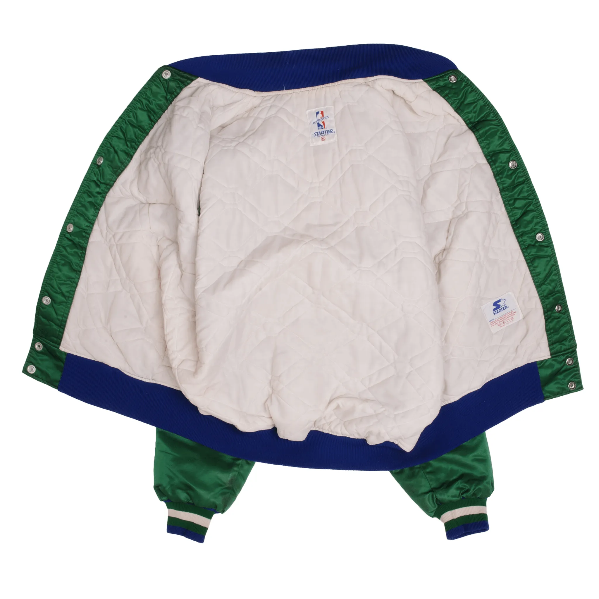 VINTAGE STARTER NBA DALLAS MAVERICKS SATEEN JACKET 1990S XL MADE USA
