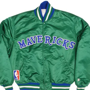 VINTAGE STARTER NBA DALLAS MAVERICKS SATEEN JACKET 1990S XL MADE USA