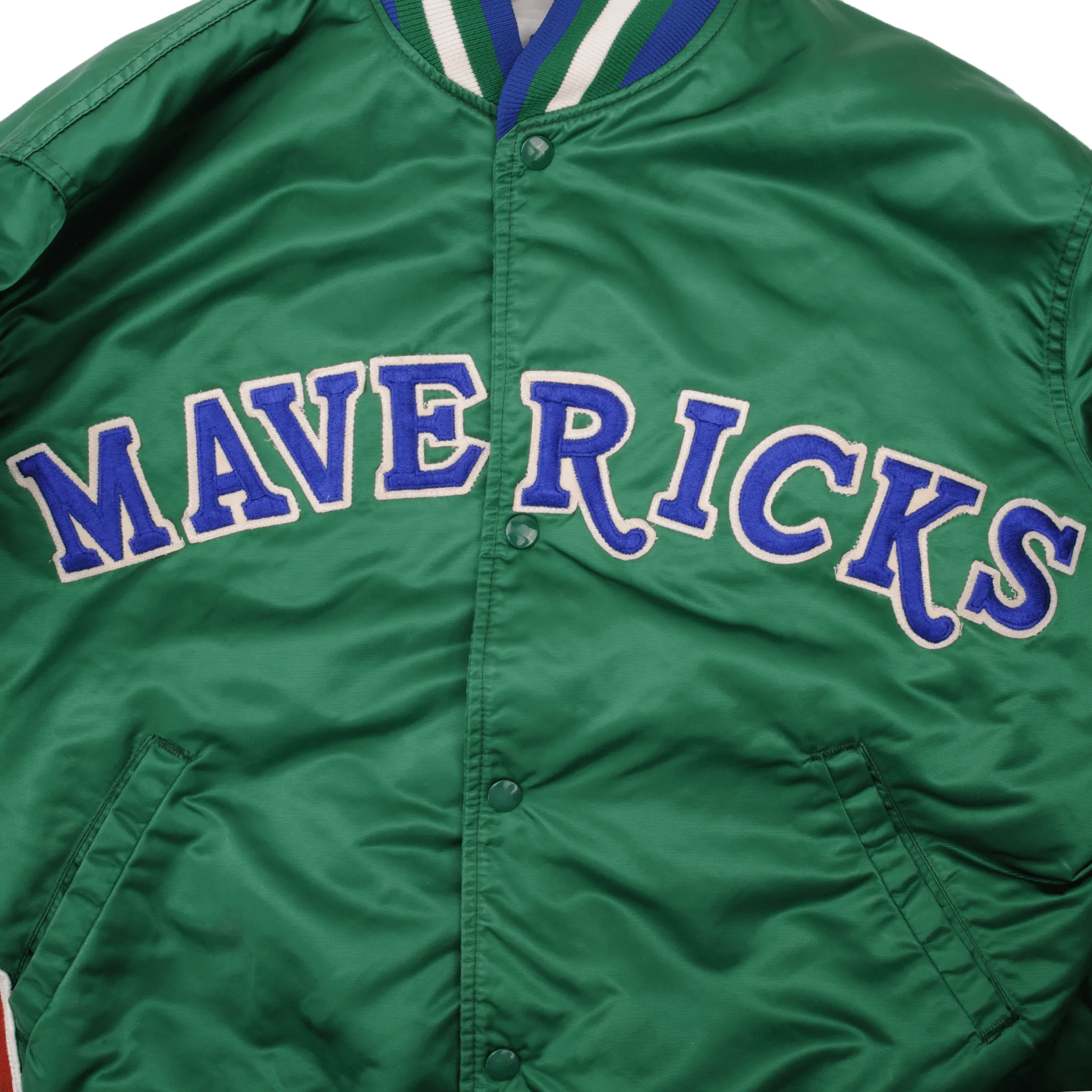 VINTAGE STARTER NBA DALLAS MAVERICKS SATEEN JACKET 1990S XL MADE USA