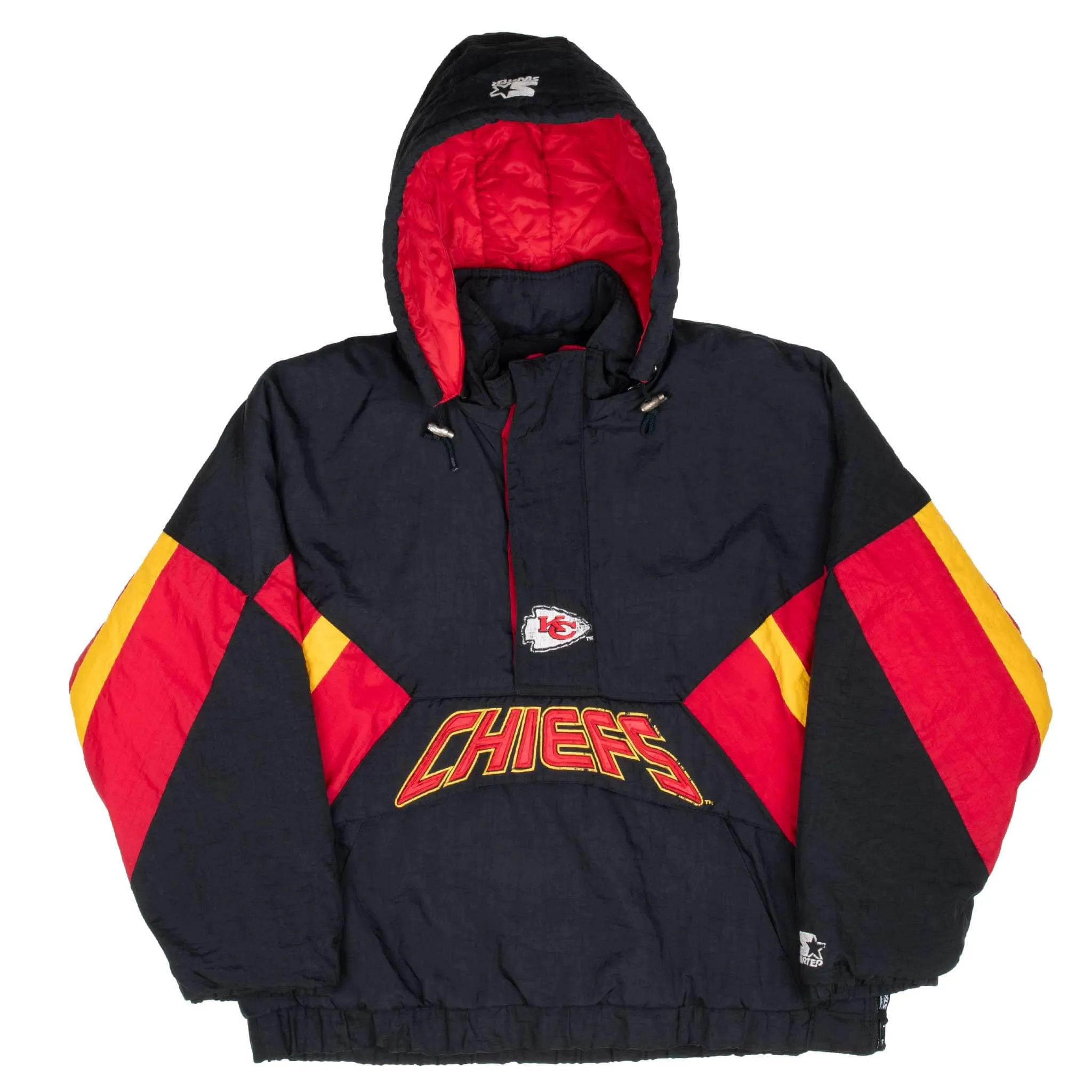 VINTAGE STARTER NFL KANSAS CITY CHIEFS PULLOVER JACKET 1990S XL
