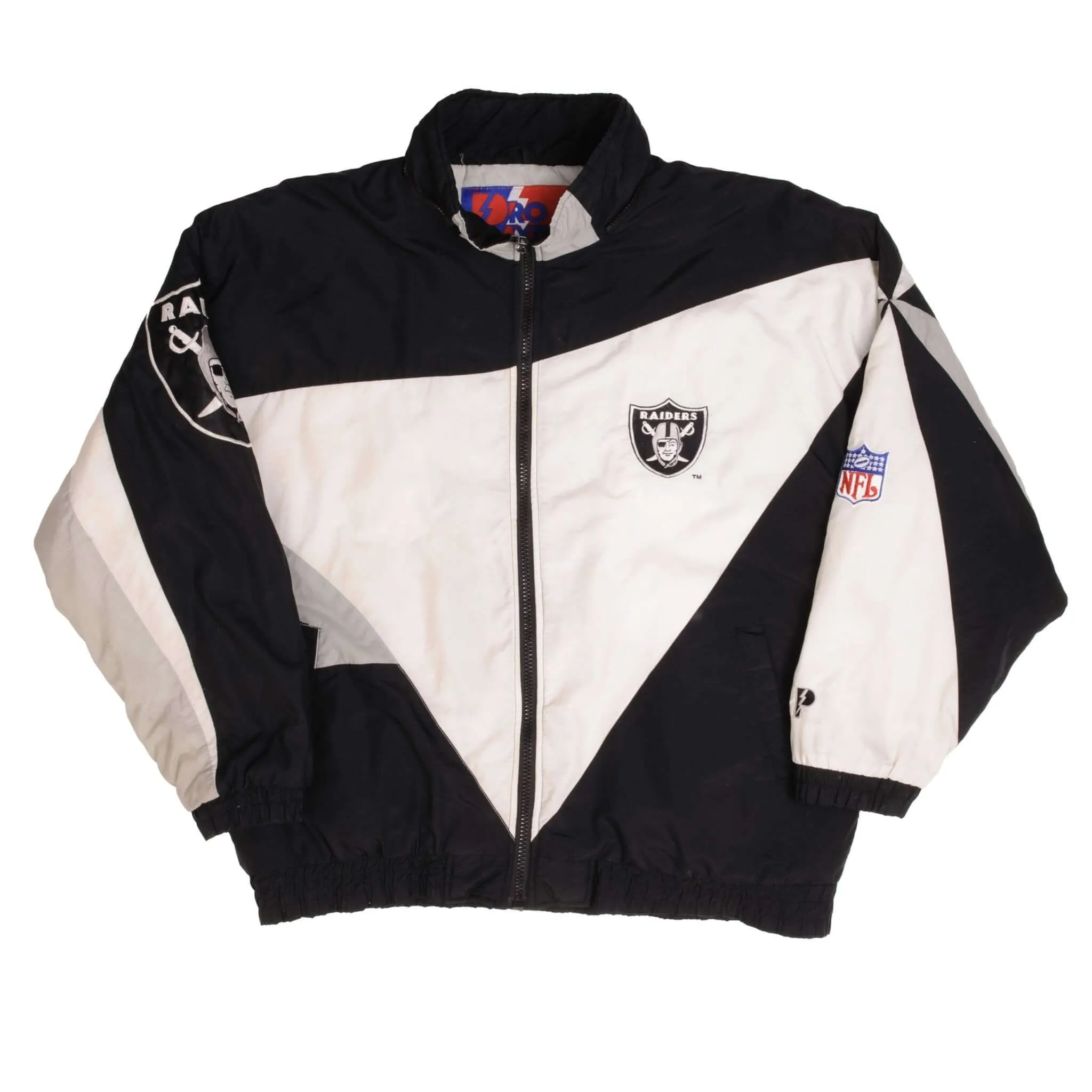 VINTAGE STARTER NFL RAIDERS PRO PLAYER JACKET 1990S SIZE XL MADE IN USA