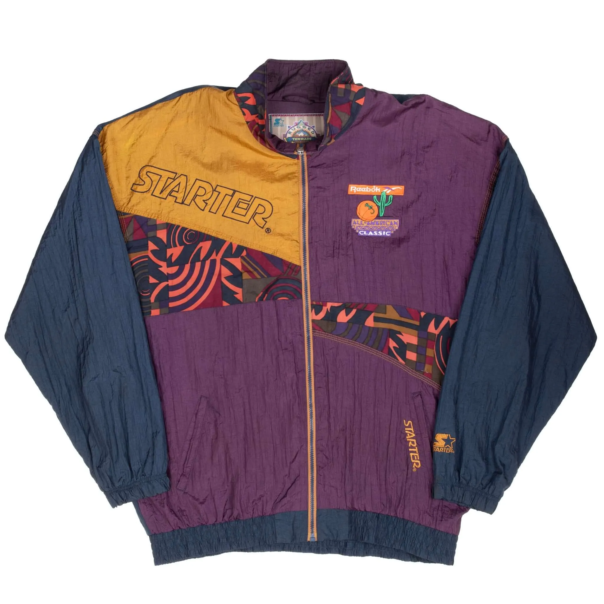 VINTAGE STARTER REEBOK BASKETBALL WINDBREAKER JACKET 1990S XL
