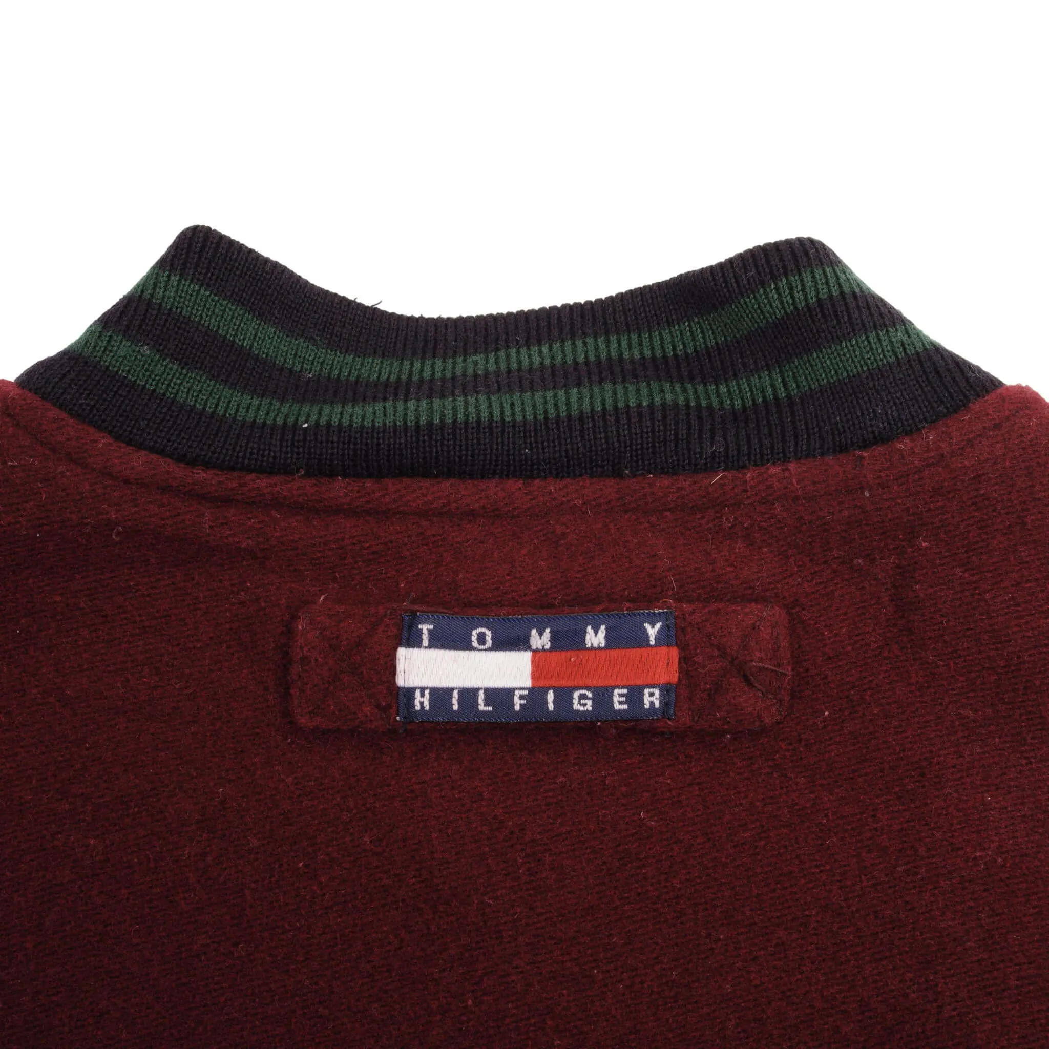 VINTAGE TOMMY HILFIGER WOOL VARSITY JACKET 1990S SIZE LARGE