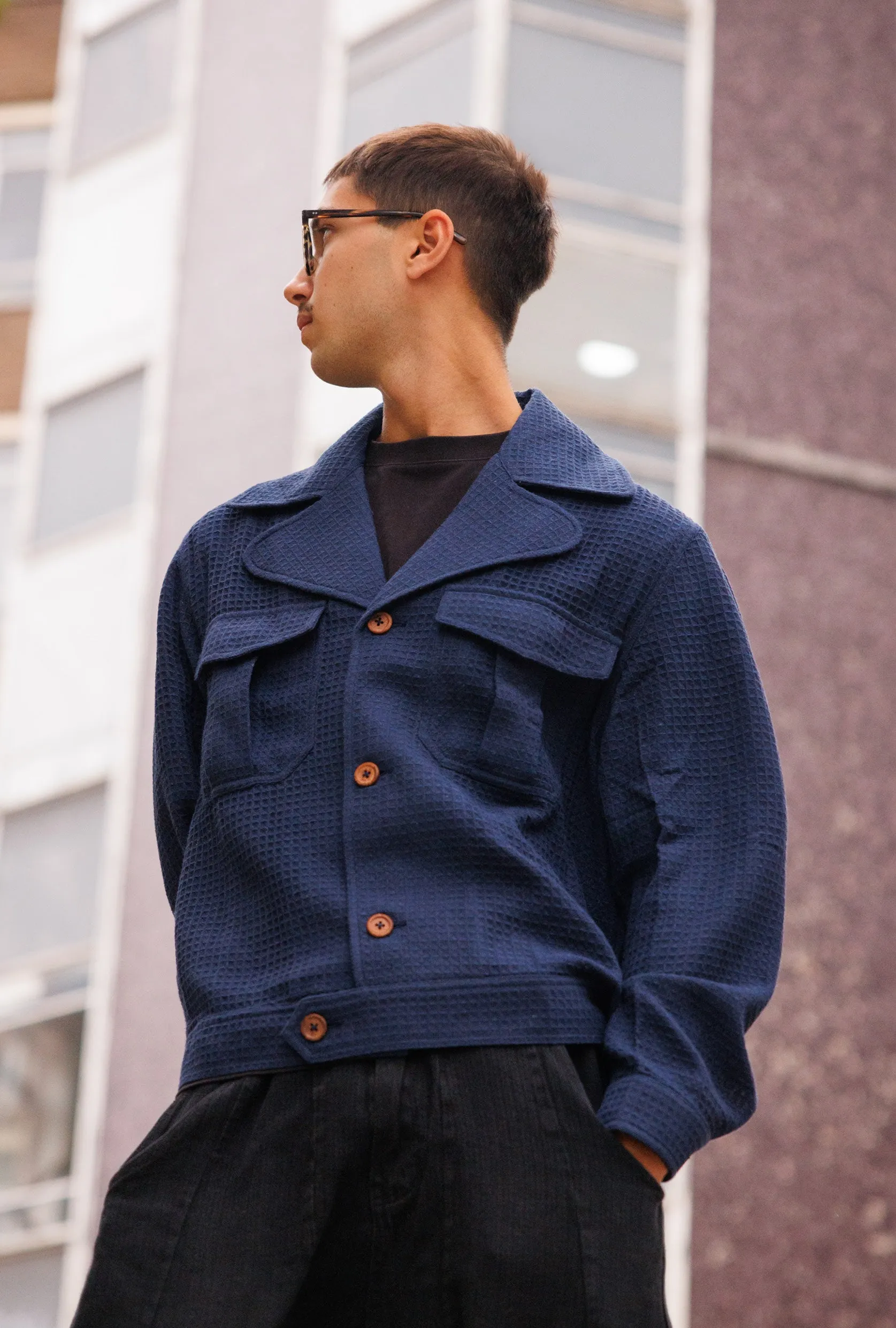 WAFFLE WEAVE JACKET