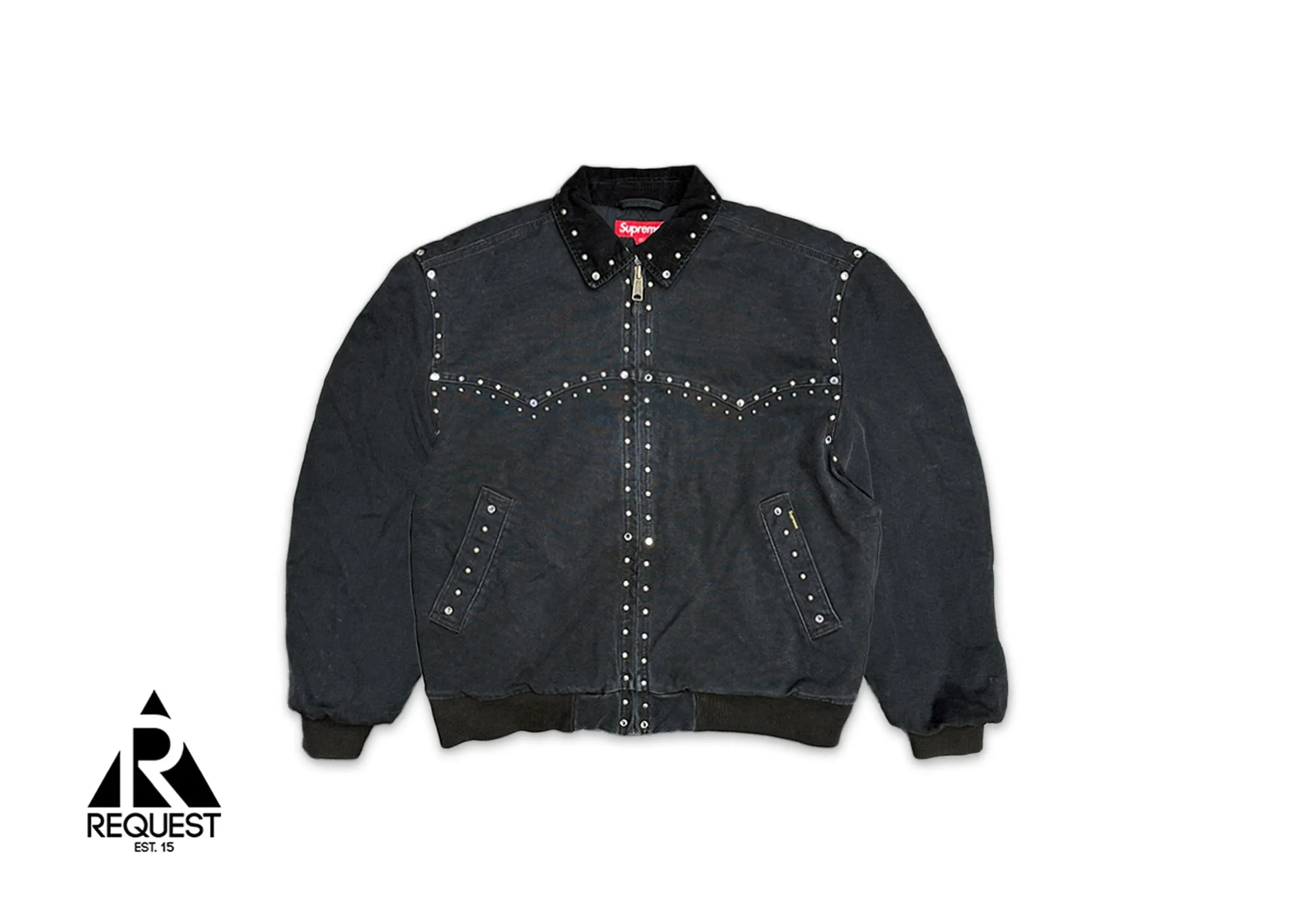 x B.B. Simon Studded Work Jacket  Black