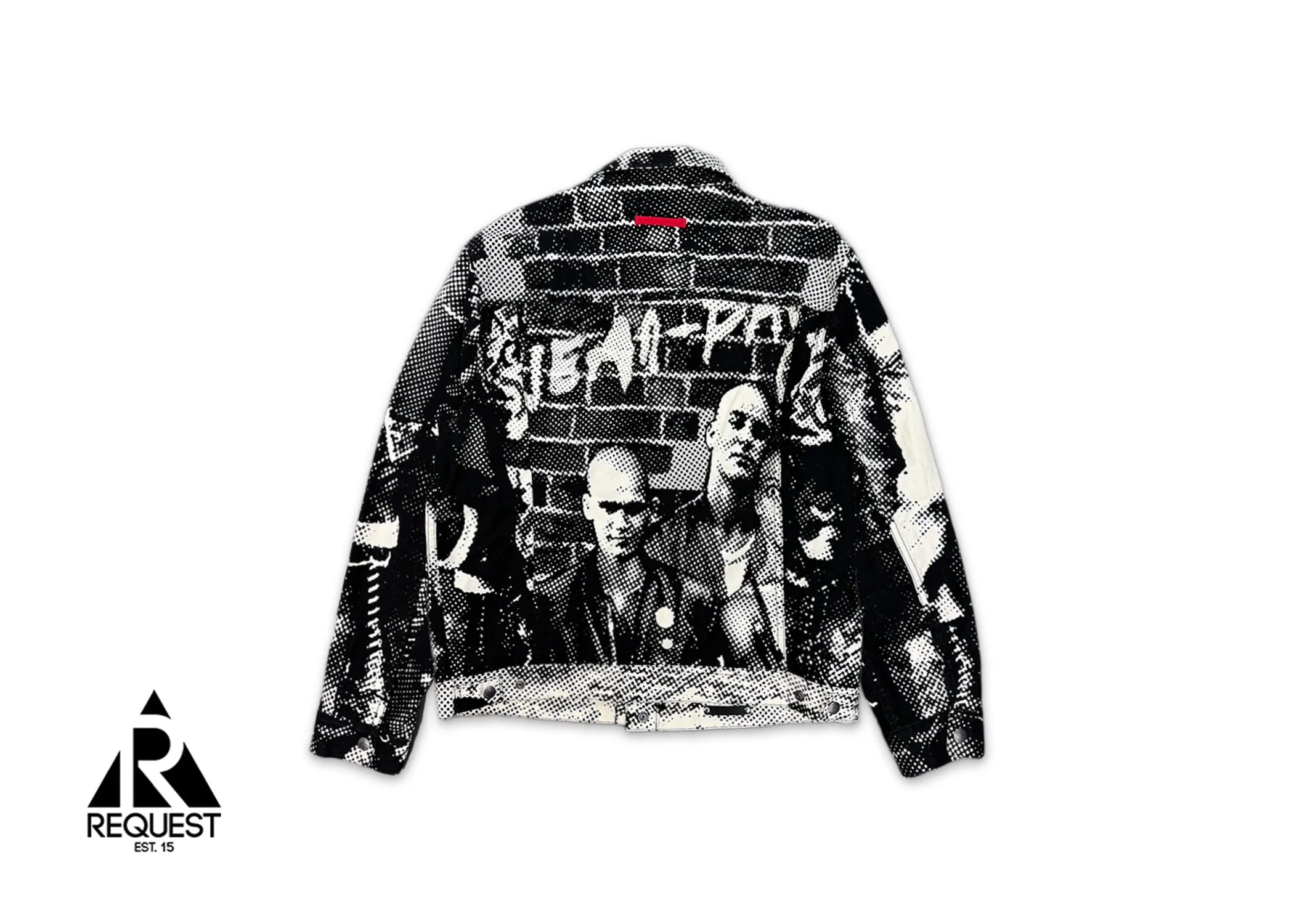 x Jean Paul Gaultier F*ck Racism Trucker Jacket Black White