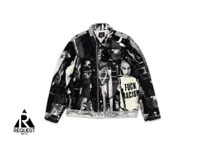 x Jean Paul Gaultier F*ck Racism Trucker Jacket Black White