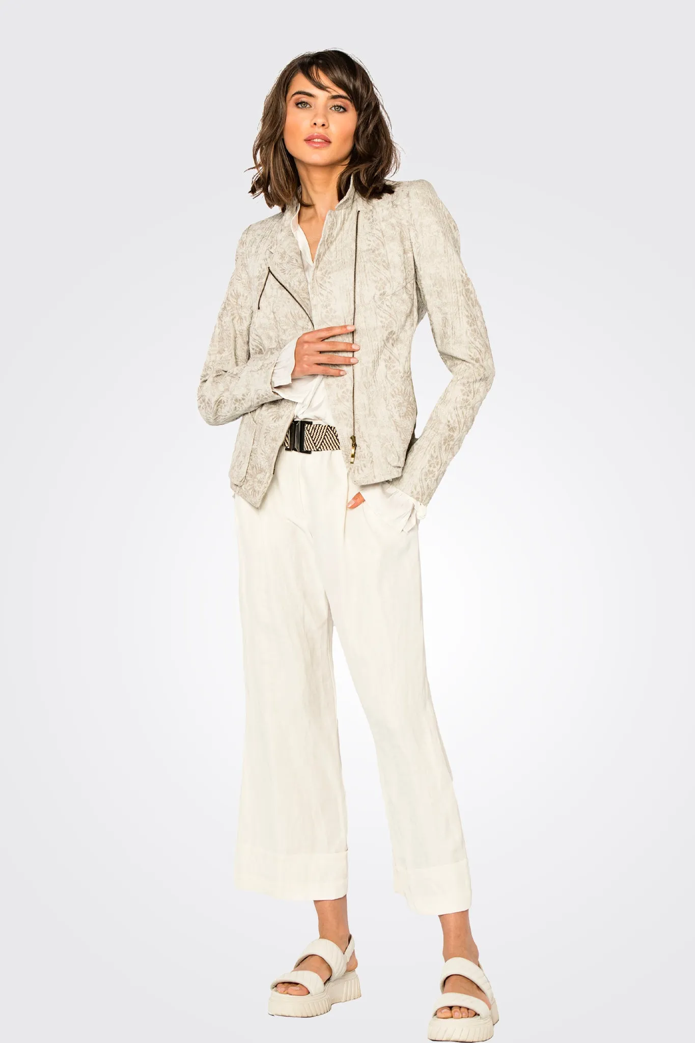 Zip Pattern Jacket - Stone